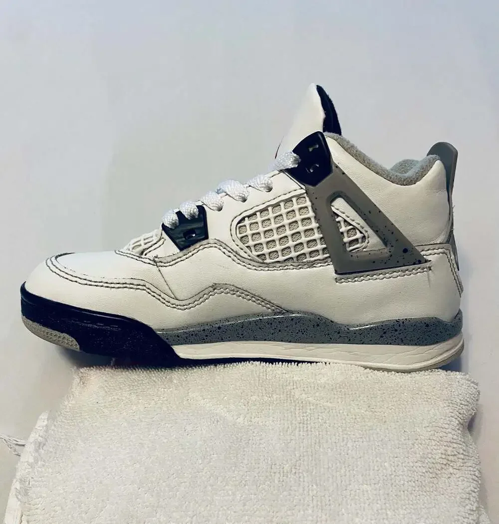 Nike Air Jordan 4 Retro White Cement 2025 IB4388-100 Little Kids Size 13C Shoes